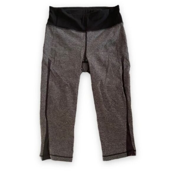 Lululemon Smooth Stride Crop Heathered Black / Black size 6 - Picture 6 of 12